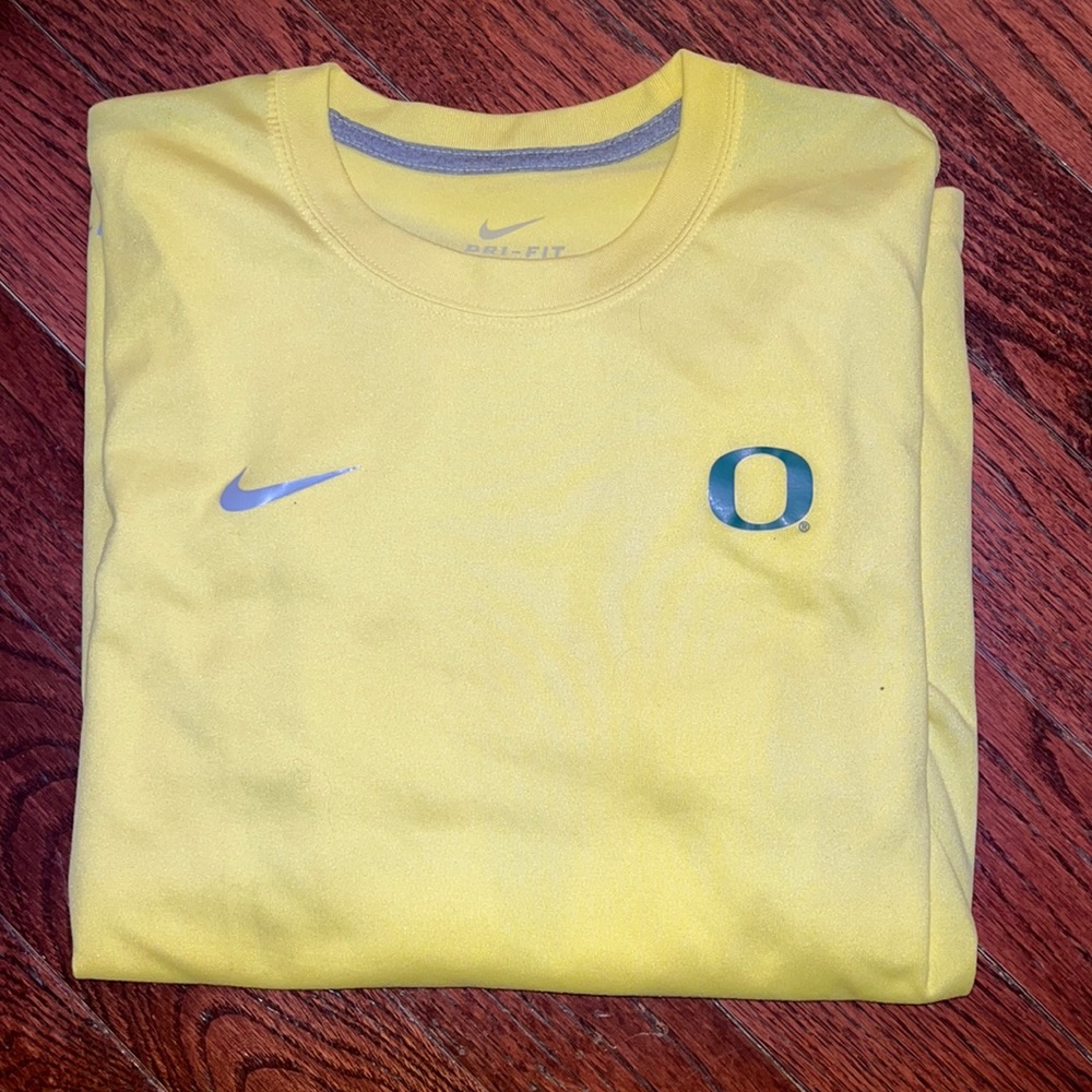 Oregon Ducks Nike Tee Long Sleeve Shirt Yellow Size S